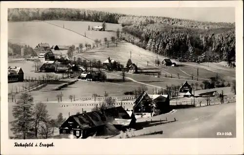 Ak Rehefeld Zaunhaus Altenberg im Erzgebirge, Teilansicht im Winter