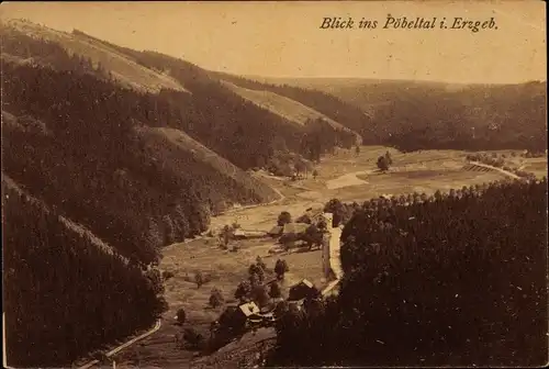 Ak Oberpöbel Dippoldiswalde im Osterzgebirge, Blick ins Pöbeltal