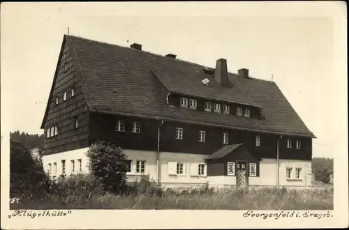 Foto Ak Zinnwald Georgenfeld Altenberg im Erzgebirge, Blick auf die Klügelhütte