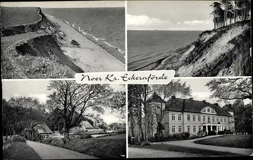 Ak Noer an der Ostsee, Schloss, Jugendgästehaus, Steilufer, Strand