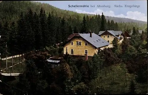 Ak Altenberg Sächsisches Erzgebirge, Ansicht der Schellermühle