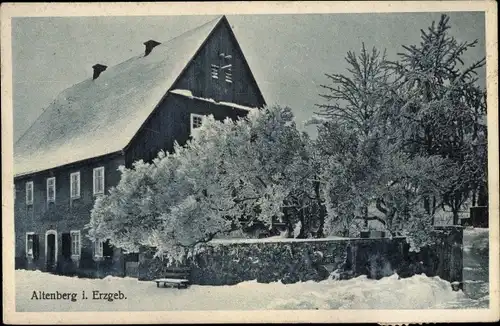 Ak Altenberg im Erzgebirge, Hotel zur Post, Winter