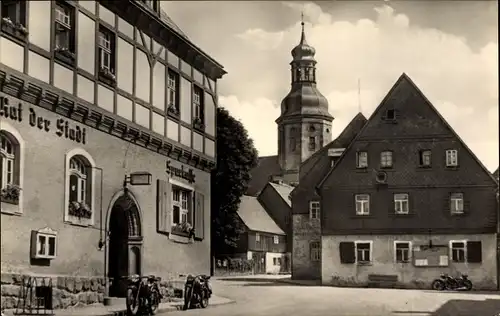 Ak Geising Altenberg im Erzgebirge, Dorfpartie, Rat der Stadt