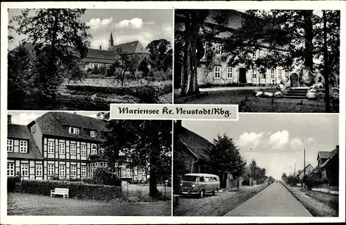 Ak Mariensee Neustadt am Rübenberge, Straßenpartie, Schloss