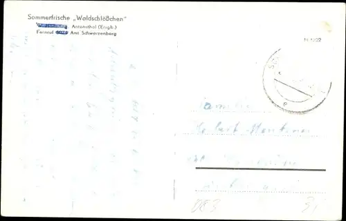 Ak Antonsthal Breitenbrunn Erzgebirge, Waldschlösschen