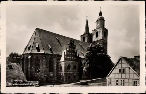 Ak Jüterbog in Brandenburg, Blick auf die Nicolaikirche