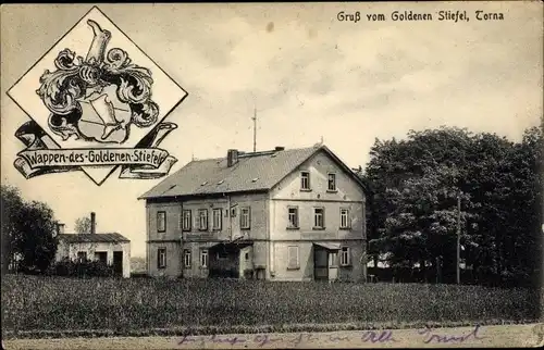 Wappen Ak Dresden Südost Torna, Gasthof Goldener Stiefel