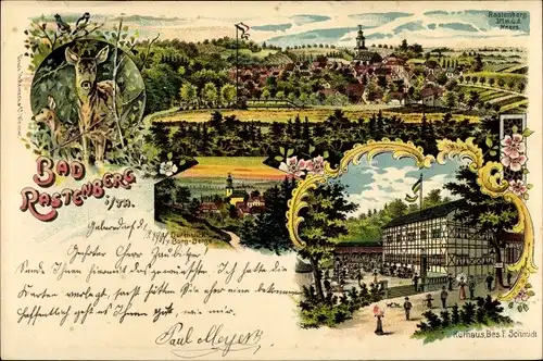 Litho Rastenberg in Thüringen, Kurhaus, Totalansicht