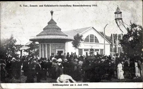 Ak Berlin Treptow Baumschulenweg, II. Ton Zement und Kalkindustrie Ausstellung 1910