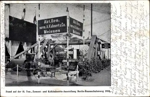 Ak Berlin Treptow Baumschulenweg, II. Ton Zement und Kalkindustrie Ausstellung 1910