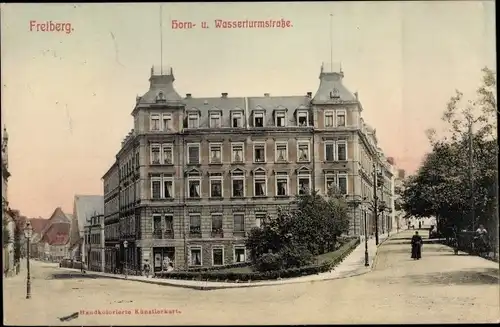 Ak Freiberg in Sachsen, Hornstraße Ecke Wasserturmstraße