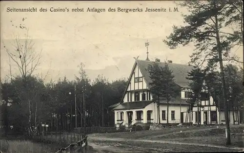 Ak Jessenitz Lübtheen in Mecklenburg, Kaliwerk, Kasino mit Anlagen