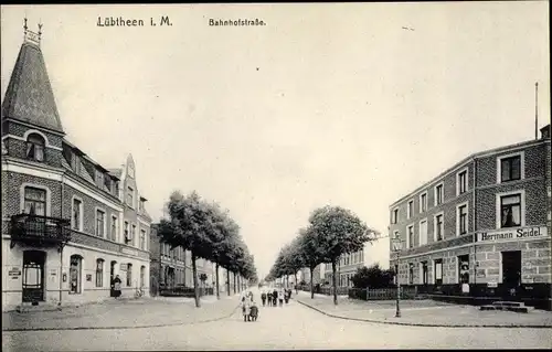 Ak Lübtheen in Mecklenburg, Bahnhofstraße, Handlung Hermann Seidel