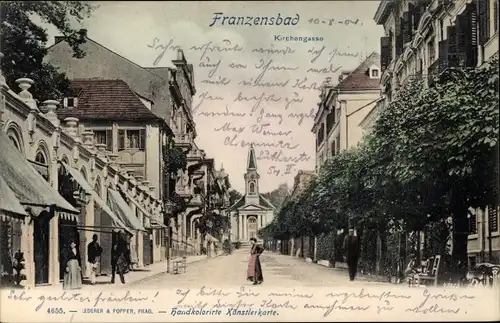 Ak Františkovy Lázně Franzensbad Region Karlsbad, Kirchengasse