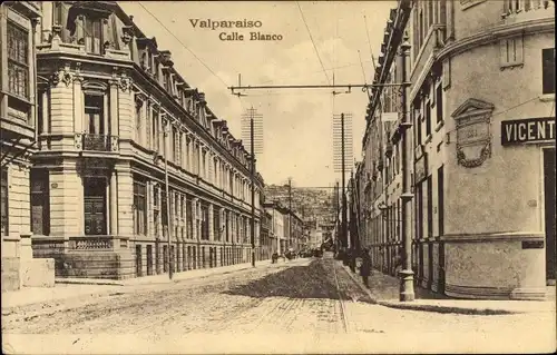 Ak Valparaíso Chile, Calle Blanco