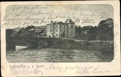 Ak Letmathe Iserlohn im Märkischen Kreis, Flusspartie, Brücke