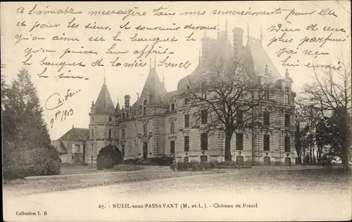 Ak Nueil sous Passavant Maine et Loire, Château de Preuil