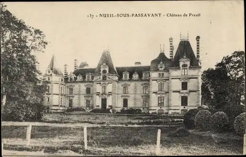 Ak Nueil sous Passavant Maine-et-Loire, Chateau de Preuil