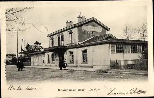 Ak Rosny sous Bois Seine Saint Denis, vue générale de la Gare 