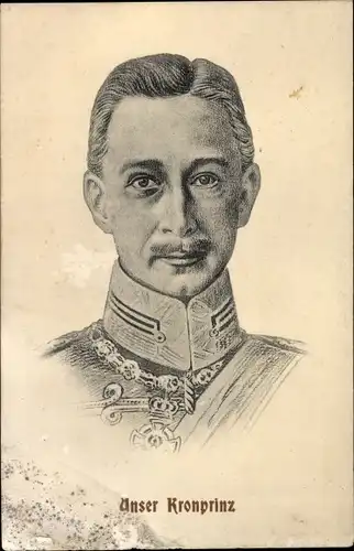 Künstler Ak Kronprinz Wilhelm von Preußen, Portrait