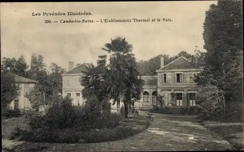 Ak Cambo les Bains Pyrenees Atlantiques, L'Etablissement Thermal et le Parc