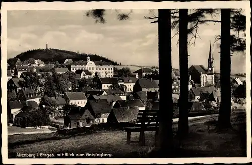 Ak Altenberg Erzgebirge, Realschule mit Geisingberg