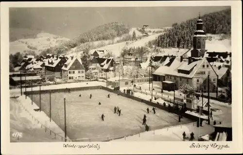 Ak Geising Altenberg im Erzgebirge, Wintersportplatz