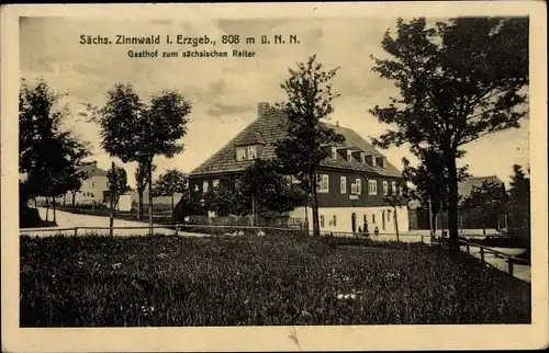 Ak Zinnwald Georgenfeld Altenberg im Erzgebirge, Gasthof Sächsischer Reiter