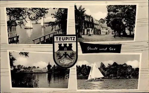 Wappen Ak Teupitz in Brandenburg, Stadt und See