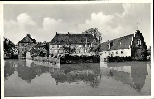 Ak Tatenhausen Halle Westfalen, Schloß, Schwanenteich