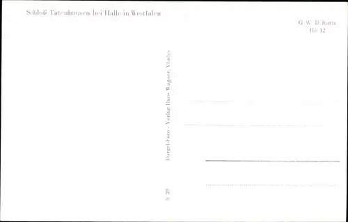 Ak Tatenhausen Halle Westfalen, Schloß, Schwanenteich