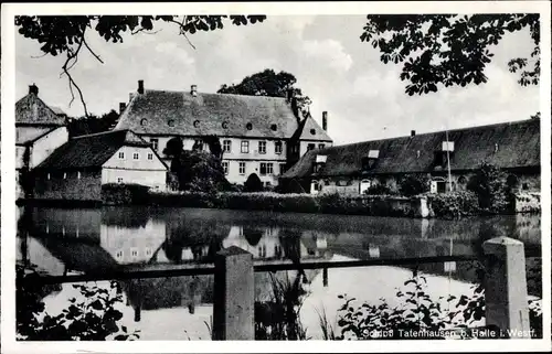 Ak Tatenhausen Halle Westfalen, Schloß, Schwanenteich