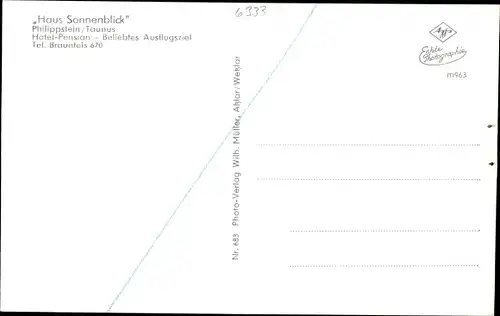 Ak Philippstein Braunfels im Taunus, Haus Sonnenblick