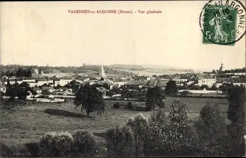 Ak Varennes en Argonne Meuse, Vue generale