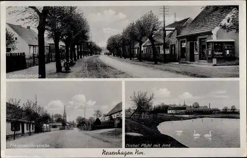 Ak Neuenhagen Bad Freienwalde an der Oder, Oderbergstraße, Freienwalder Diebel Pfuhl, Amt