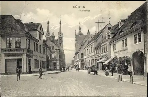 Ak Köthen in Anhalt, Marktstraße, Buchhandlung