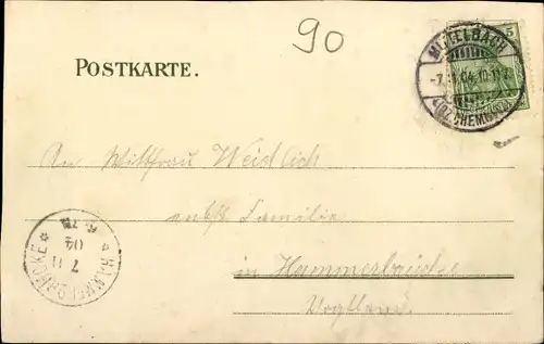 Litho Mittelbach Chemnitz in Sachsen, Teichpartie, Hauptansicht