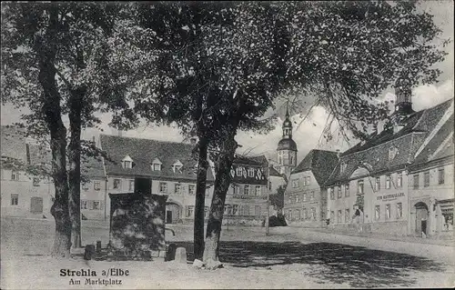 Ak Strehla an der Elbe Sachsen, Marktplatz, Zum Ratskeller