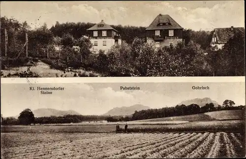 Ak Gohrisch Sächsische Schweiz, Haus Fernblick, Klein Hennersdorfer Steine, Pabststein