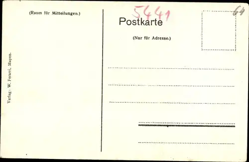 Passepartout Ak Monreal in der Eifel, Vogelschau, Gesamtansicht