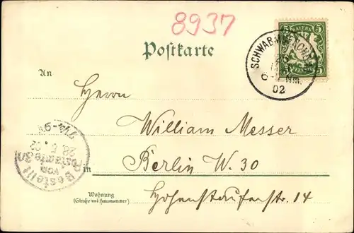 Litho Bad Wörishofen im Unterallgäu, Bad Kreutzer, Lourdes Grotte, Kurhaus Sebastianeum, Kneipp