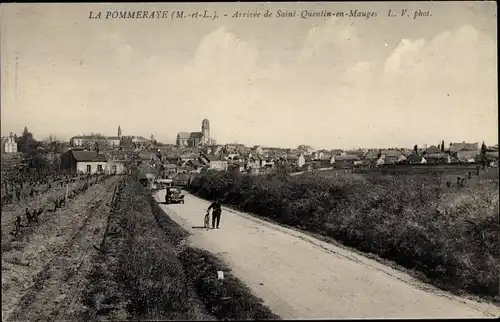 Ak La Pommeraye Maine et Loire, Arrivee de Saint Quentin en Mauges