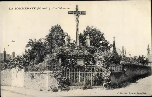 Ak La Pommeraye Maine et Loire, Le Calvaire