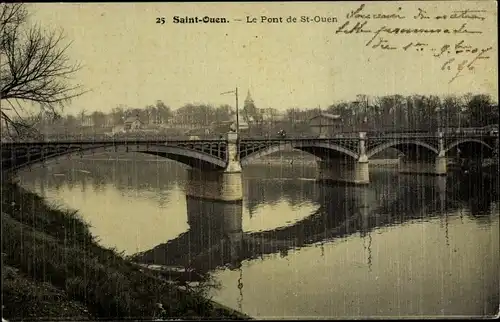 Ak Saint Ouen Seine Saint Denis, Le Pont de Saint Ouen