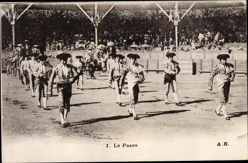 Ak Corrida de Toros, Le Paseo, Stierkampf, Einmarsch der Toreros