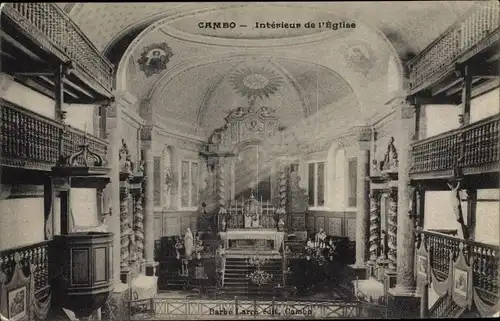 Ak Cambo Pyrenees Atlantiques, Interieur de l'Eglise