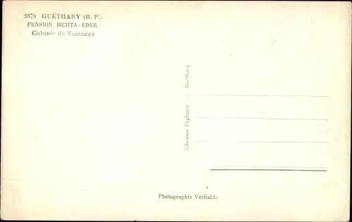 Ak Guéthary Pyrénées Atlantiques, Pension Bichta Eder