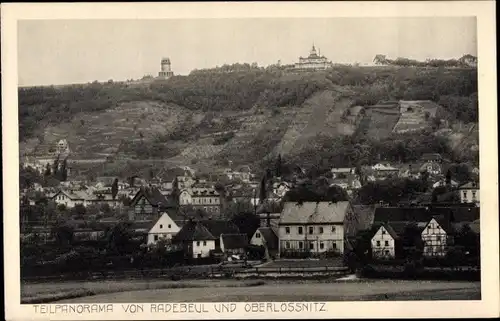 Ak Oberlössnitz Radebeul Sachsen, Teilpanorama