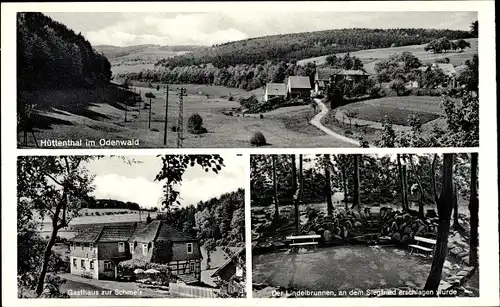 Ak Hüttenthal Mossautal im Odenwald, Gasthof zur Schmelz, Lindelbrunnen