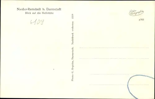Ak Nieder Ramstadt in Hessen, Blick auf die Heilstätte